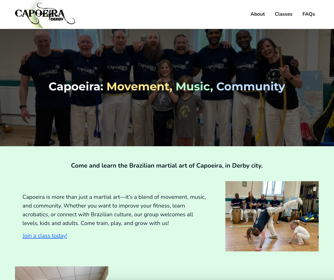 a screenshot of the final site.